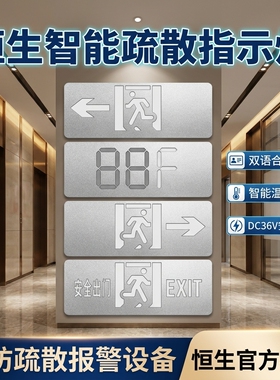 深圳恒生智能应急灯疏散指示 安全出口指示灯恒生智能疏散指示灯