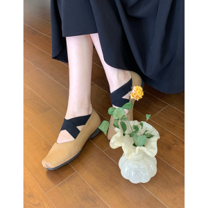 三个裁缝 芭蕾舞会 法式复古百搭绑带芭蕾鞋女