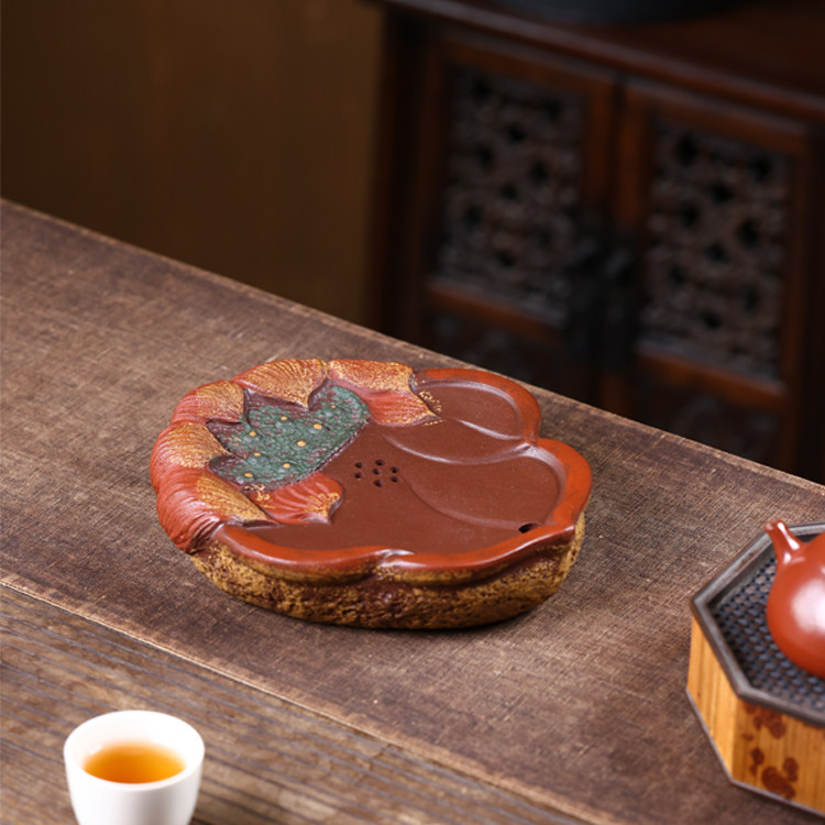 宜兴紫砂壶承创意莲花茶托精品