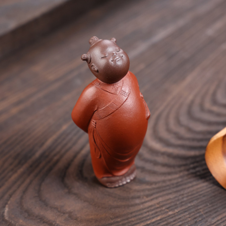 宜兴紫砂茶宠雕塑八段锦全套精品