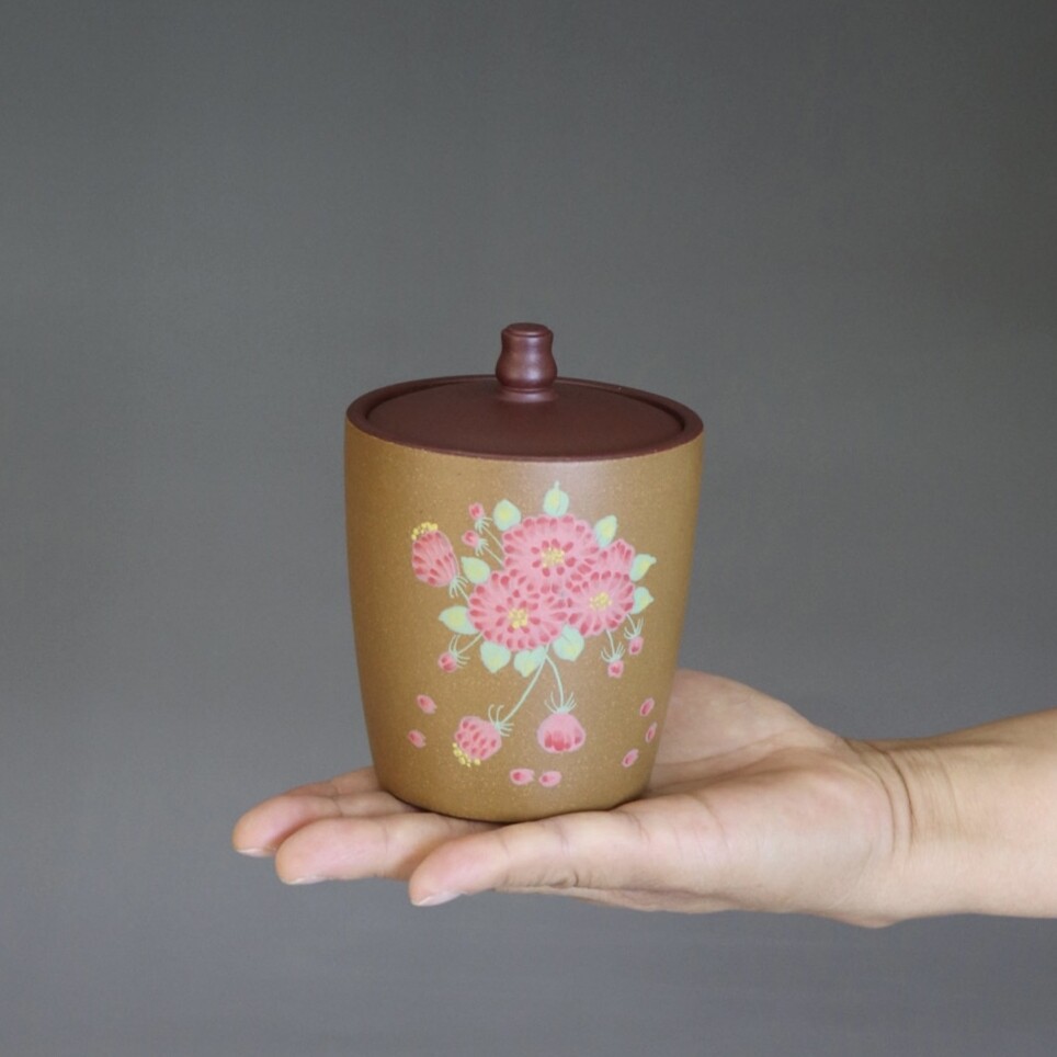宜兴紫砂茶叶罐【繁花似锦】精品