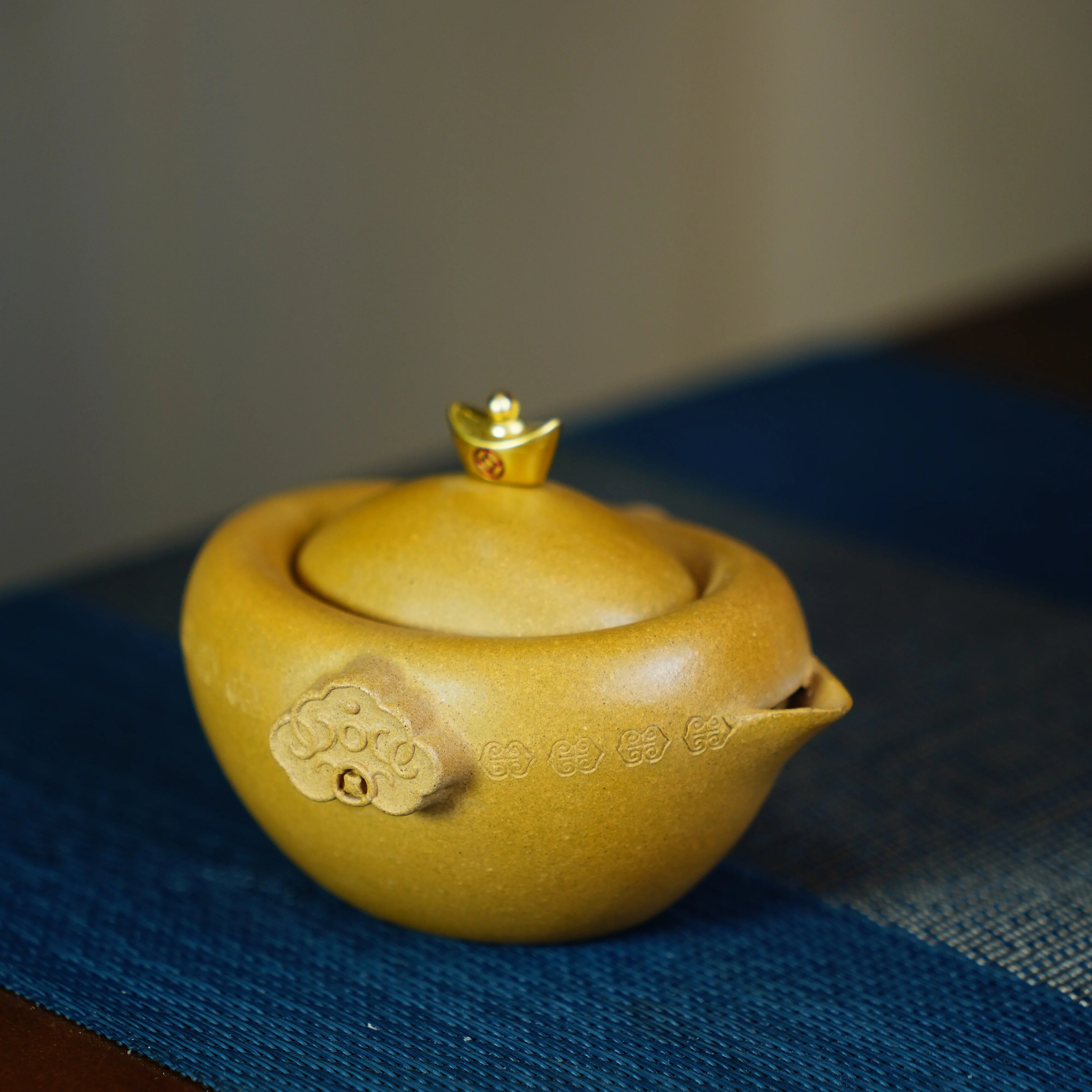 宜兴紫砂壶一定赢元宝手抓壶茶具