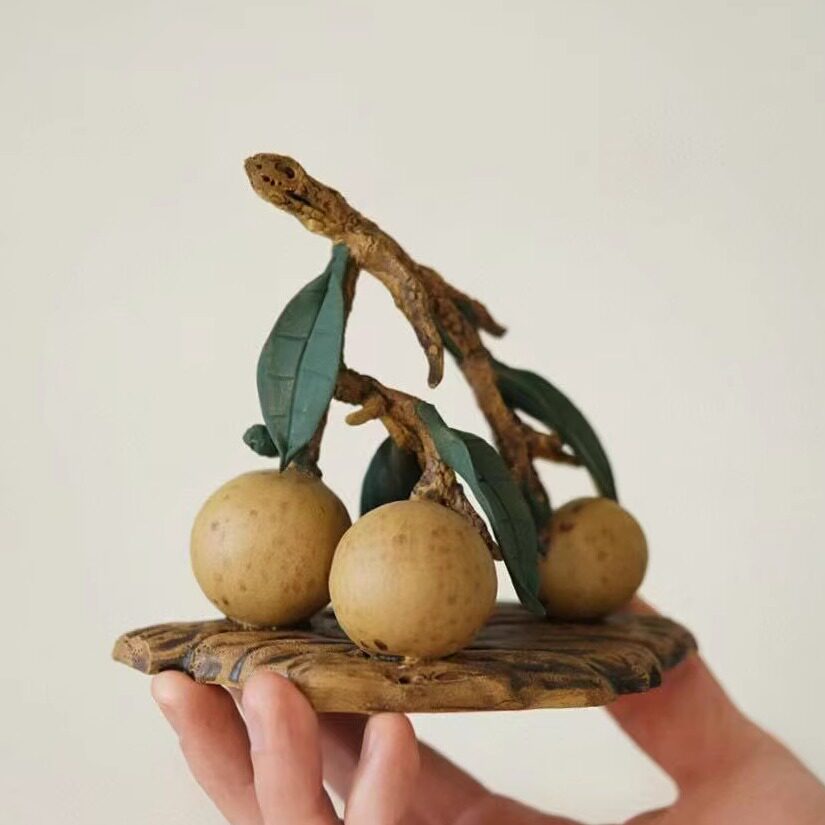 宜兴紫砂桂圆仿生茶宠摆件精品