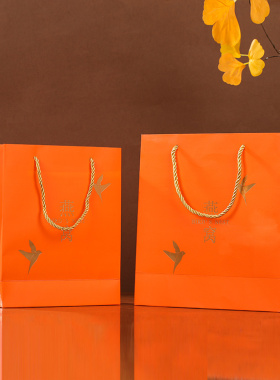 燕窝手提袋袋子纸袋红色橙色包装袋礼品袋礼袋可定做批发