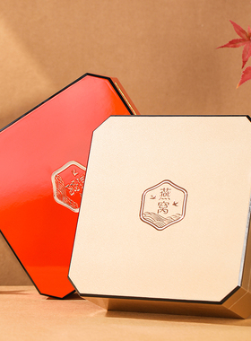 高档香槟金色橙色八角礼盒燕窝包装盒木盒250克盒子圆八角内盒