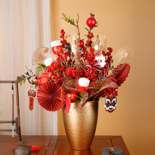春节福桶年宵仿真花发财果装饰花艺摆件新年过年假花乔迁开业礼品