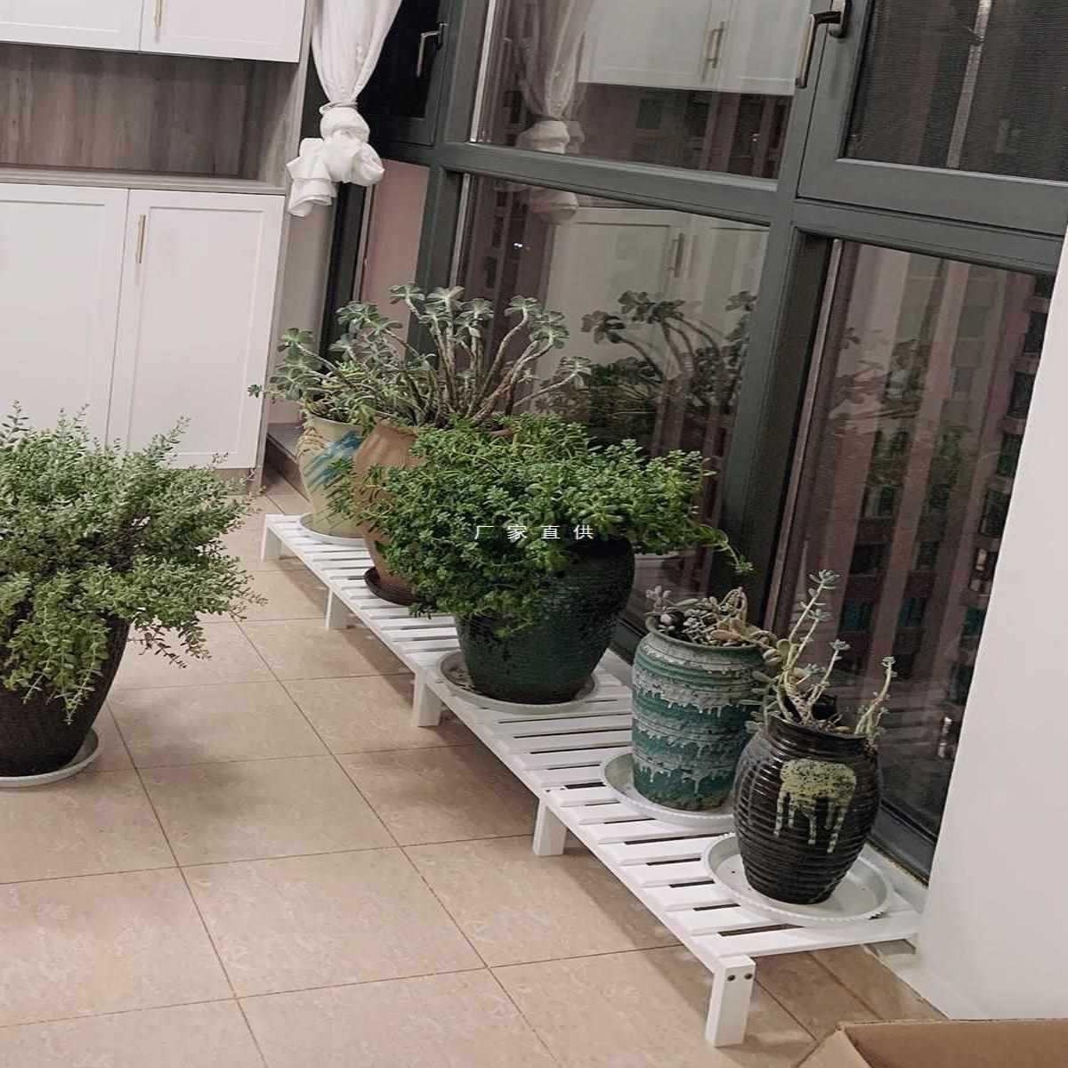 单层花架一层落地阳台边缘加宽窄长条花架花盆架子底座落地式实木