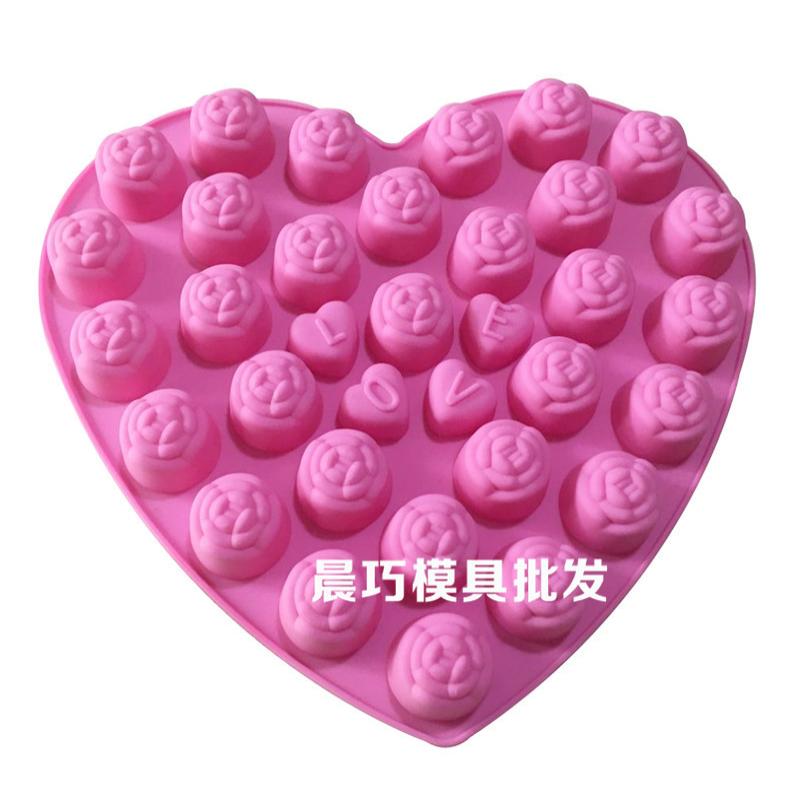 供应硅胶蛋糕模具玫瑰LOVE巧克力