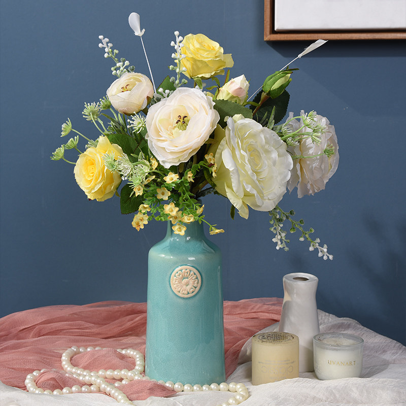 简约清新手捧小花束仿真花茶几餐桌干花插花摆设装饰假花花艺摆件