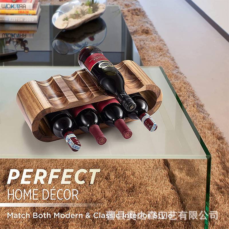 创意双层木质红酒架摆件葡萄酒