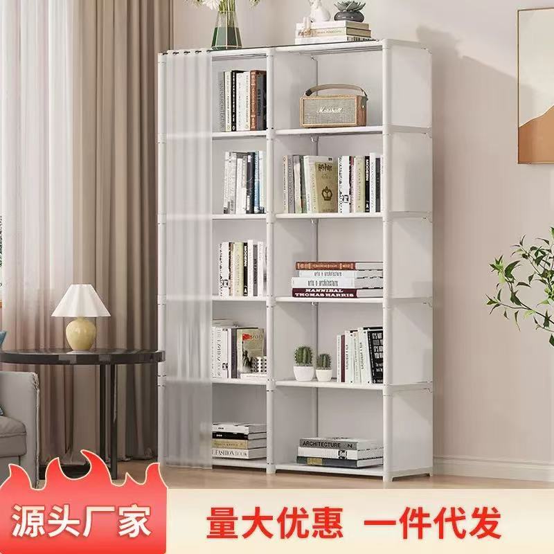 书架落地置物架家用多层客厅包包柜子储物柜小书柜杂物一体收纳柜