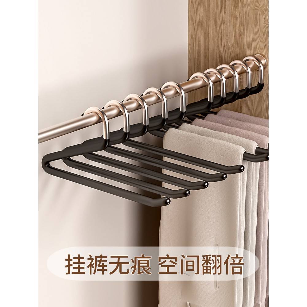 日本鹅型裤架挂裤子专用衣架家用无痕裤夹防滑多功能衣柜收纳神器