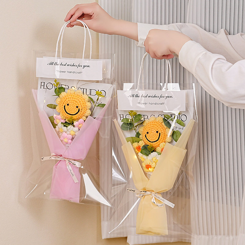 情人节创意玫瑰花向日葵手工编织
