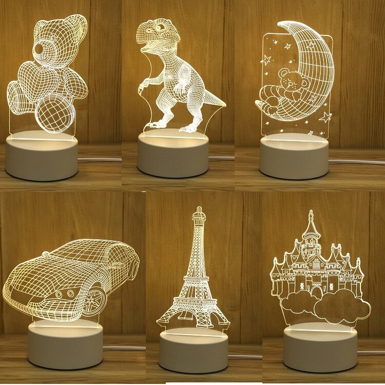 3D立体小夜灯插电创意卡通台灯