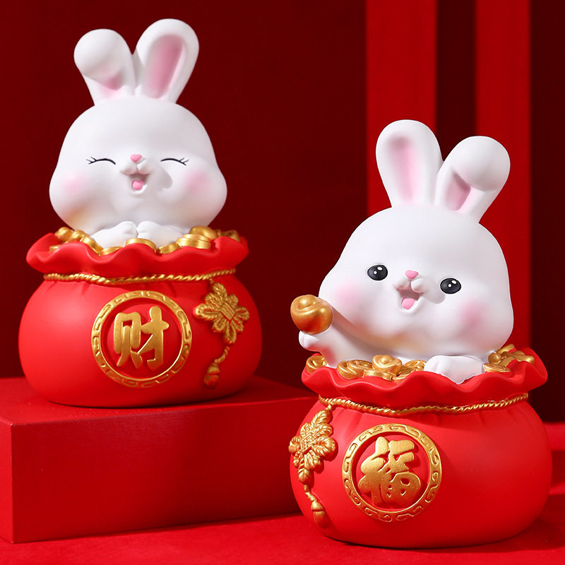 兔子存钱创意罐搪胶工艺儿童玩具