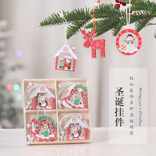 圣诞装饰品橱窗创意木质小挂件
