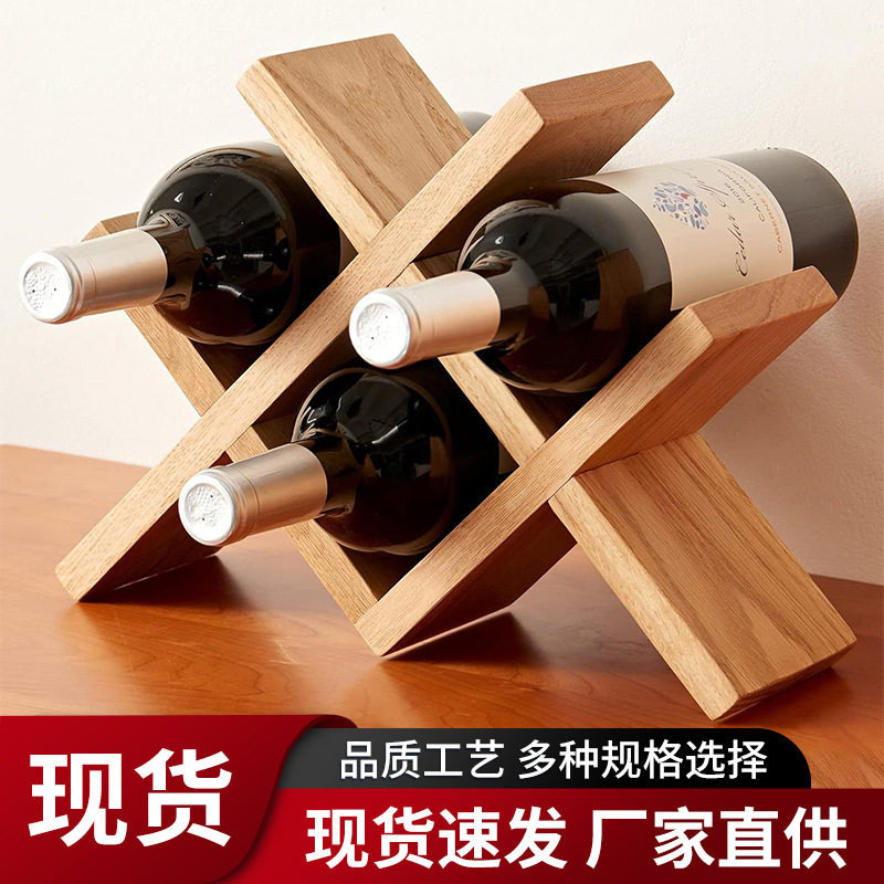 现货木质欧式红酒架实木桌面酒瓶