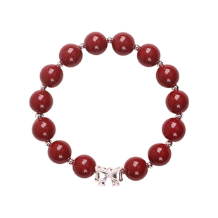 天然朱砂手串女紫金砂纯银在逃公主蝴蝶结手链轻奢饰品女友礼物