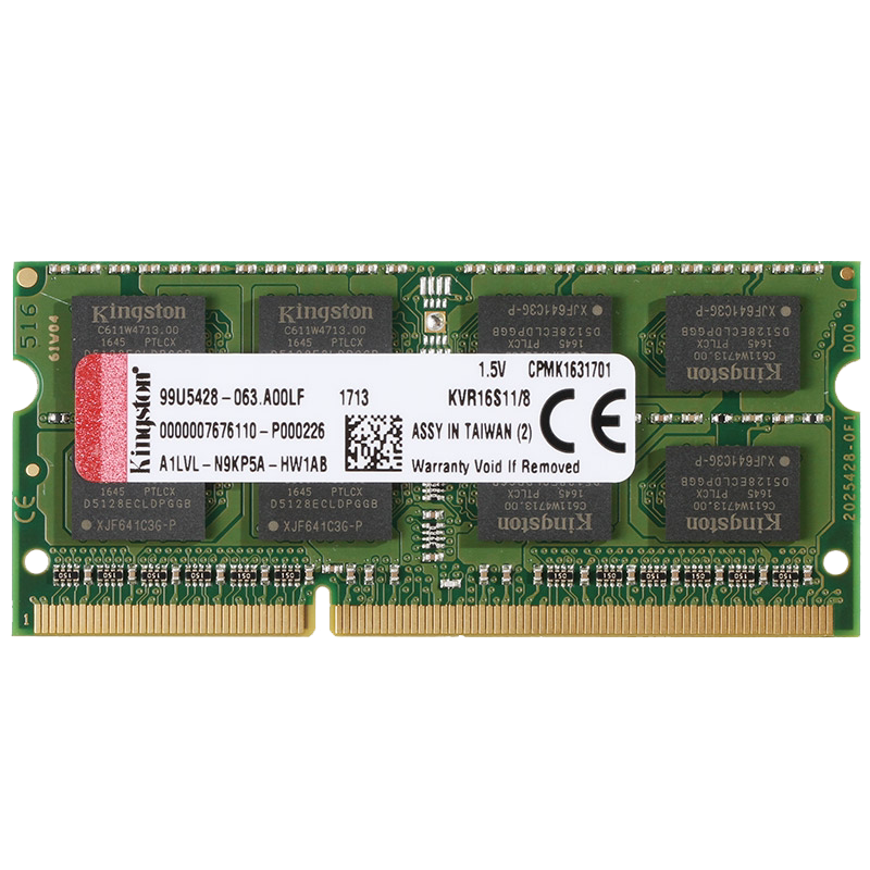 Kingston/金士顿DDR3 1600 8G笔记本电脑内存条 单条8g 兼容1333