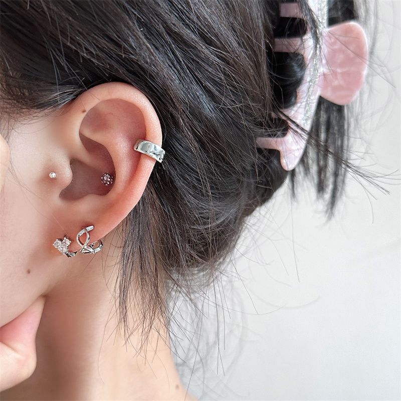 金属耳圈三件套925银针耳骨钉