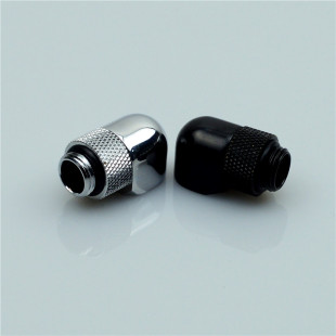 高品质电脑水冷90度弯头旋转接头黑色银色360度旋转