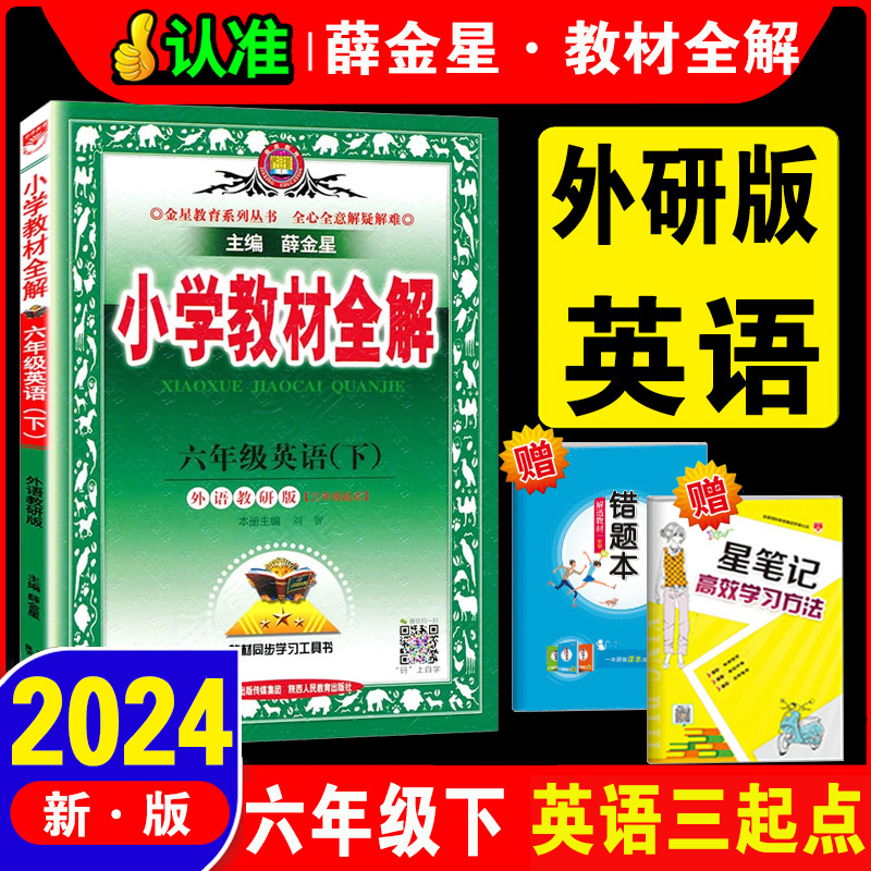 2024新版小学教材全解六年级下册英语全解WY外研版(三年级起点)外语教研版6六年级下册英语教材全解同步教材辅导资料教辅书讲解