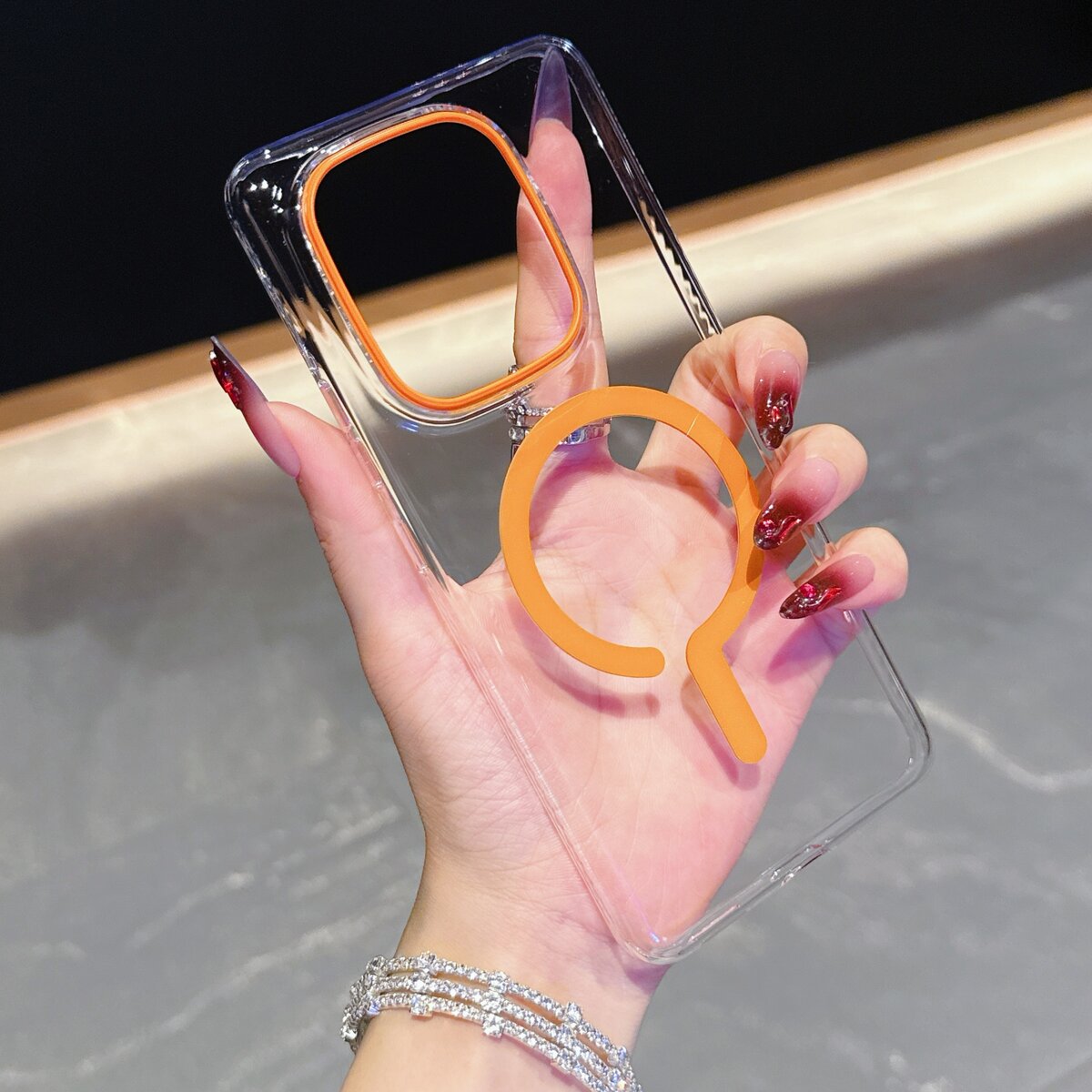 适用荣耀POWER手机壳高透透明手机壳问号独特设计磁吸荣耀POWER不发黄手机壳