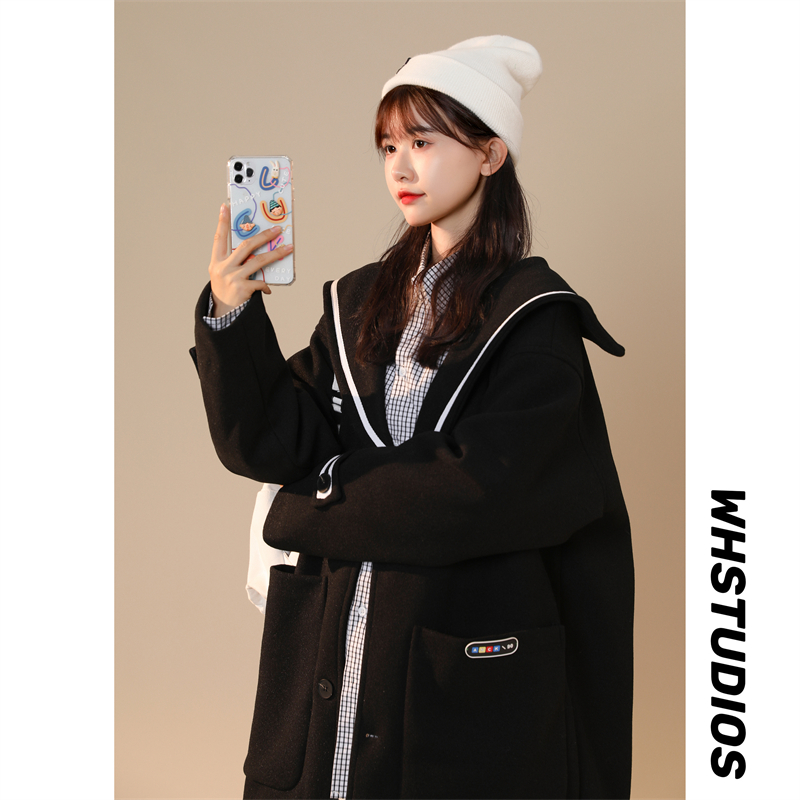 加棉加厚中性风2024秋冬新款毛呢大衣港风纯色呢料外套DY01P128，男装毛呢大衣，星座410(原411)