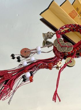 手绳新中式藏式小红书李火旺古风流苏手工潮编织手链山鬼花钱手串