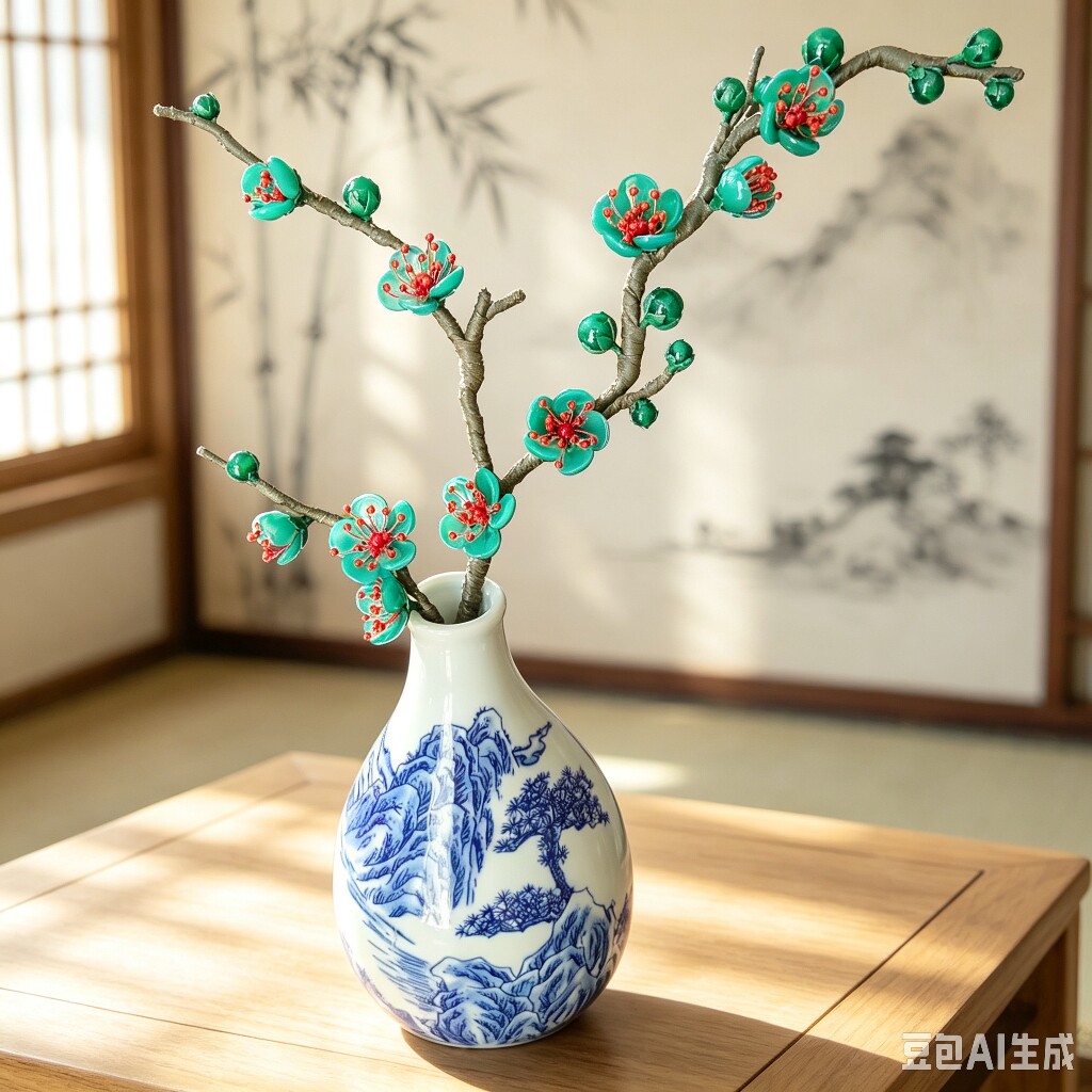 原创设计手工制作天然玛瑙仿真腊梅花桂花桌面装饰插花摆件