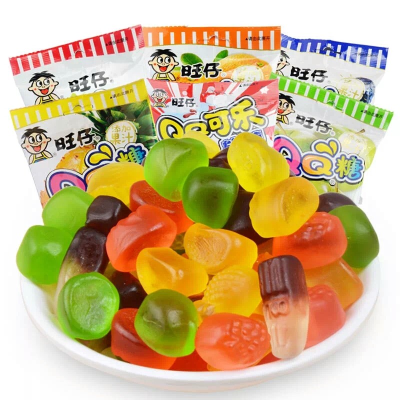 旺旺qq糖70g多口味葡萄味草莓味水蜜桃蓝莓味浓缩软糖零食大包装