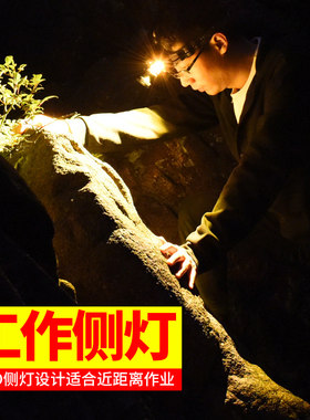 变焦感应头灯强光充电超亮头戴式手电筒白光钓鱼灯疝气超长续航矿