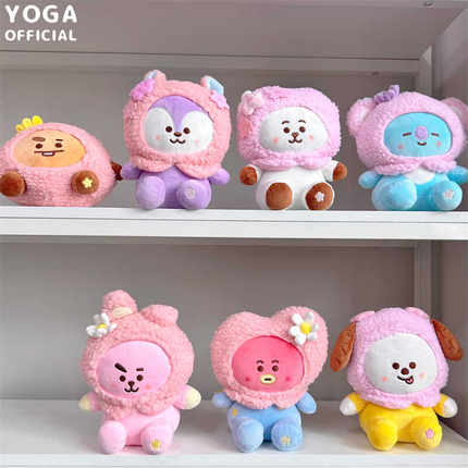 韩国BT21樱花系列毛绒玩偶公仔BTS金泰亨RJ包挂防弹少年团