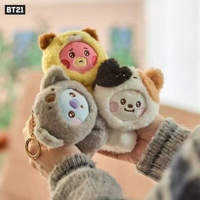 现货 BT21防弹少年团BABY动物园第二代毛绒钥匙扣包挂件玩偶情侣