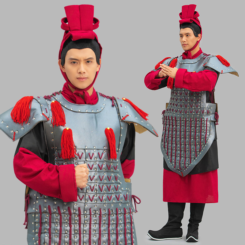 秦朝武将盔甲兵马俑真人可穿盔甲演出服装游园士兵将军铠甲表演服