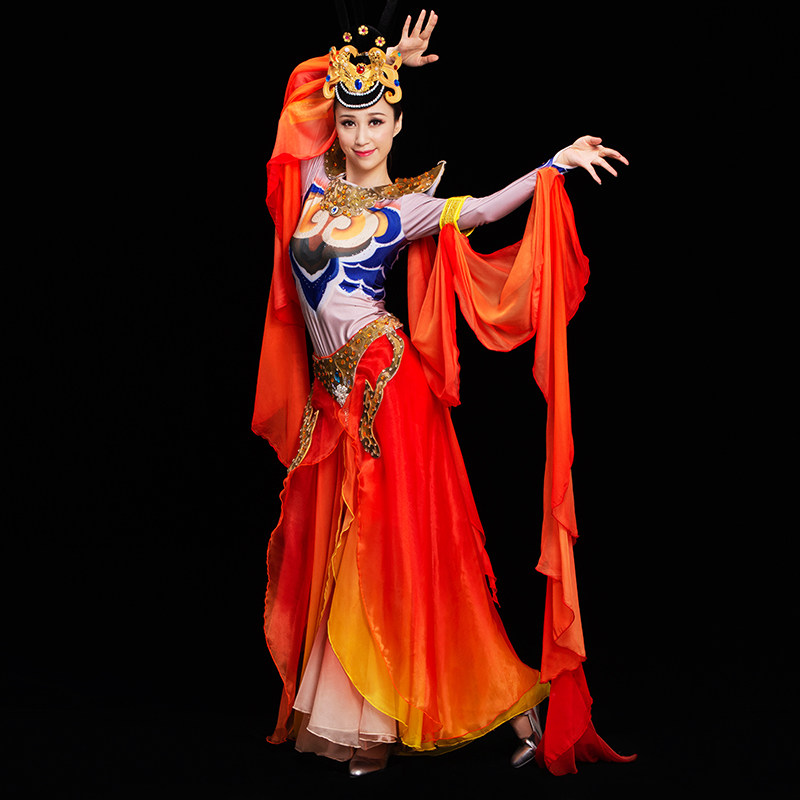 飞天乐舞敦煌舞蹈服飞天舞演出服装古典仙女千手观音舞蹈服装飘逸