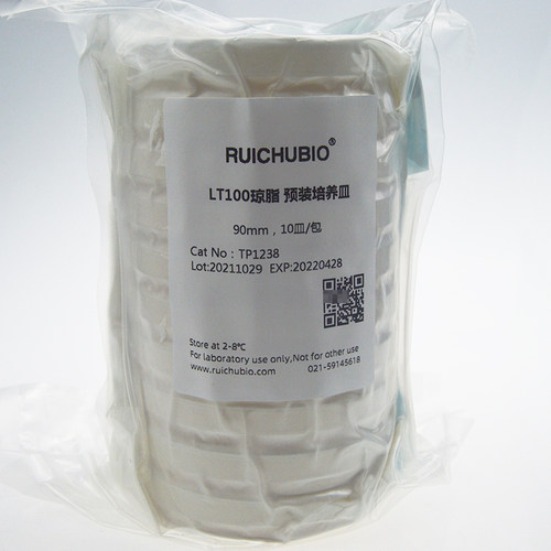 瑞楚生物 LT100琼脂 预装培养皿 TP1238 90mm 10皿 包