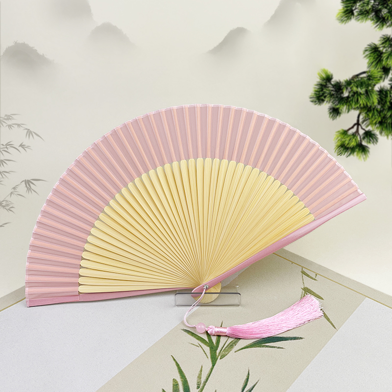 纯色素面易开便携折叠扇