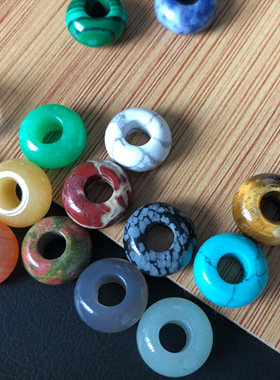 大孔珠水晶玛瑙算盘珠7*14*5mm散珠隔珠diy发簪手串吊坠饰品配件