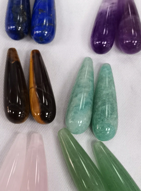 水晶东陵圆水滴半孔耳坠吊坠DIY