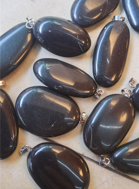 砭石吊坠随形 火山能量石吊坠项链半宝石