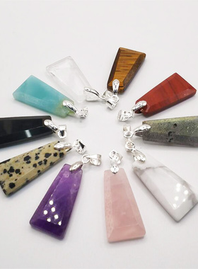 天然水晶长方形吊坠耳饰饰品配件