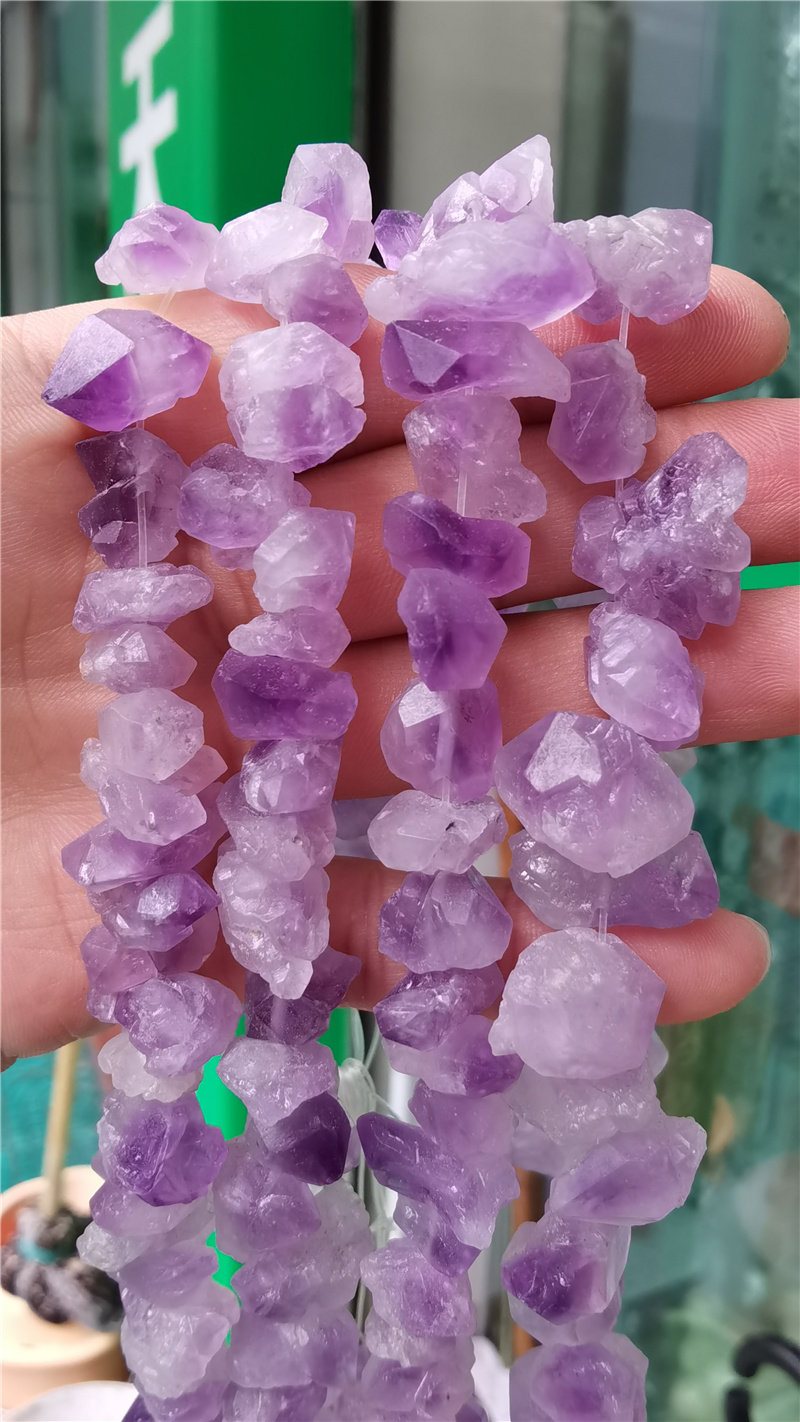 天然紫水晶芽晶簇原矿DIY配件