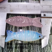 天然玉石水晶立体鱼形吊坠挂件手工雕刻项链吊坠子饰品配件DIY