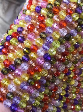 锆石切角珠4MM手工饰品DIY材料