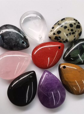 水晶虎石水滴情侣吊坠项链配件