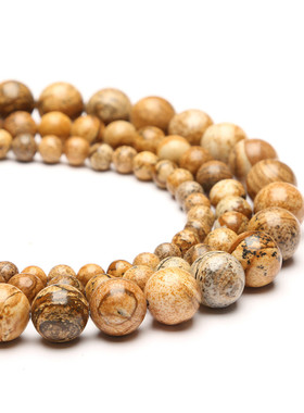 画图裸石圆珠直孔串珠手工配件