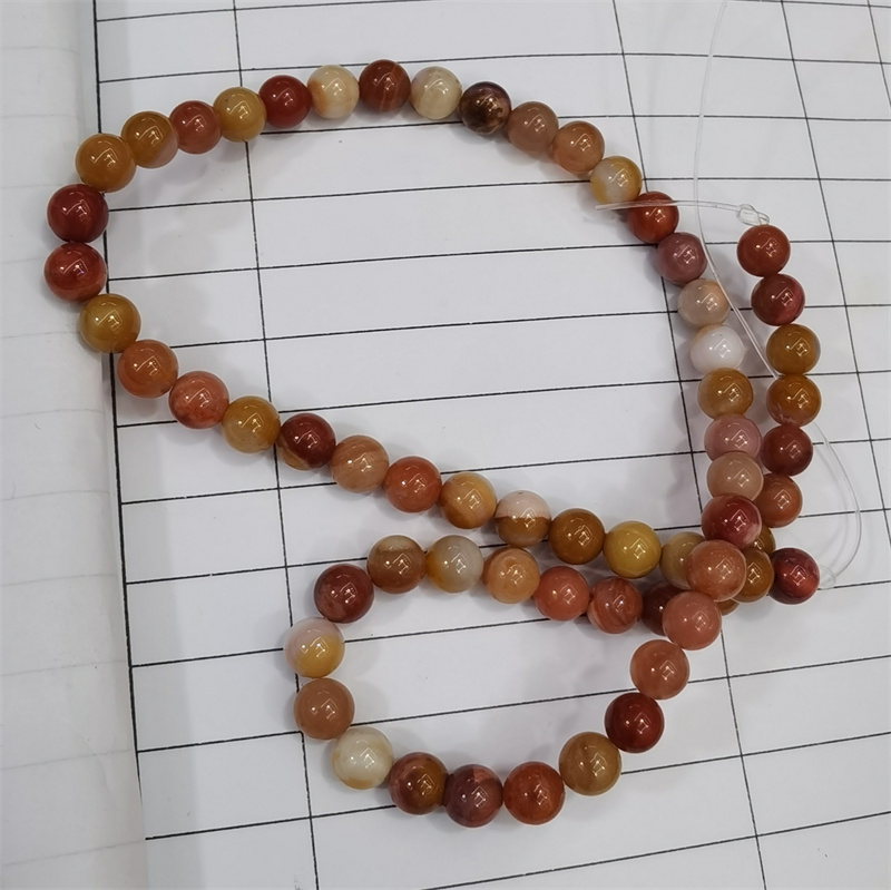 天然粉木化石串珠饰品配件