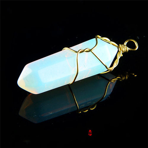天然六角水晶项链亚马逊ebay