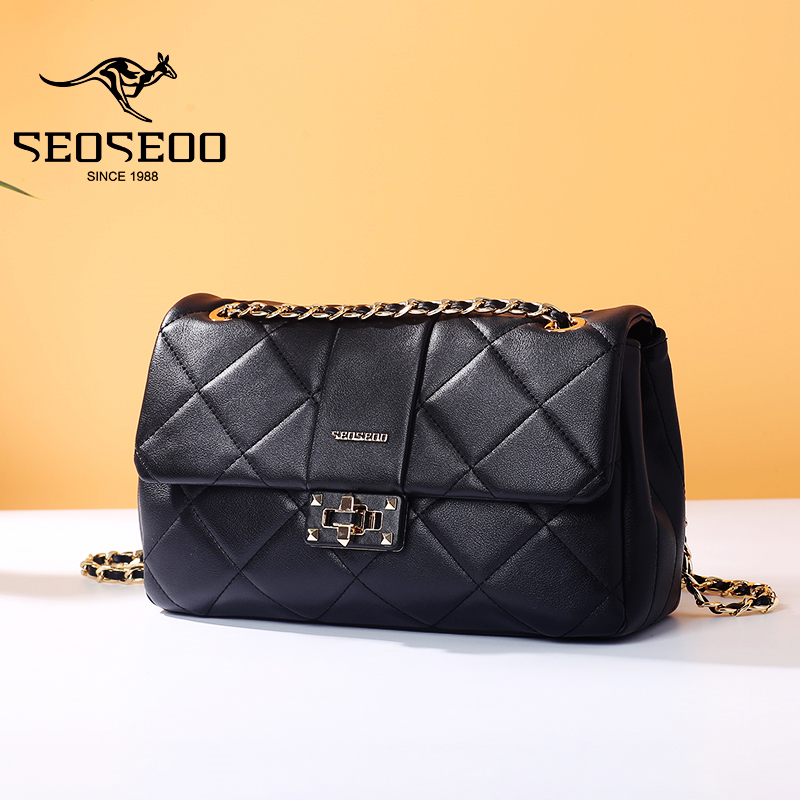 正品菱格链条新款百搭包包啄木鸟